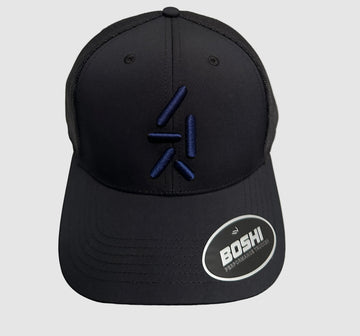 ARKT Black 'performance' trucker Cap with dark blue logo