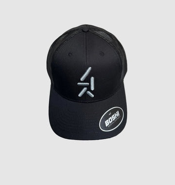 ARKT Black 'original' Trucker Cap with silver logo